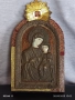 Икона Света Богородица с младенеца Исус Христос дърво с меден обков 35931, снимка 4