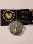Красива сребърна монета American Silver Eagle 2015 Black Ruthenium & 24 K Gold, снимка 2