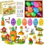 MOONTOY 12 великденски яйца,12 играчки-строителни блокчета и 4 стикера, снимка 1