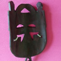 африканска дървена маска , снимка 4 - Статуетки - 41408393