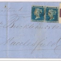  Пощенски плик пътувал от Лондон до Макълсфиилд 1854г, снимка 8 - Филателия - 42643119