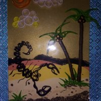 Ръчно изработена арт декорация "Скорпион" - квилинг картичка, снимка 9 - Други - 39798734