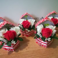 Сърца с ароматни съпунени рози , снимка 7 - Изкуствени цветя - 35643517