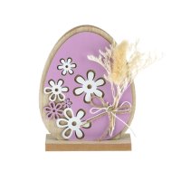 Великденска декорация, Лилаво яйце, цветя, 11x4x14.3cm, снимка 1 - Декорация за дома - 44207946