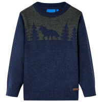 Детски плетен пуловер, нейви, 104（SKU:14500, снимка 1 - Други - 44713288