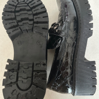 Черни лачени обувки с ортопедична стелка, снимка 4 - Дамски ежедневни обувки - 44583899