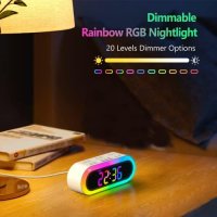 Нов малък дигитален часовник будилник RGB нощна светлина деца стая, снимка 3 - Други стоки за дома - 41287704
