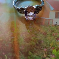 Златен пръстен бяло злато с камък СЪРЦЕ на Сваровски 18К, снимка 6 - Пръстени - 28458811
