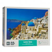 1000 части! Пъзел Love Sea, Santorini, Greece (Санторини, Гърция), снимка 1 - Игри и пъзели - 38983667
