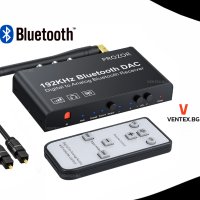 DAC 192kHz Bluetooth цифров към аналогов конвертор дистанционно RCA, снимка 1 - Аудиосистеми - 40979473
