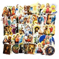 34 бр Исус Иисус Христос Дева Богородица Християнски самозалепващи лепенки стикери за украса декор, снимка 1 - Форми - 39872247