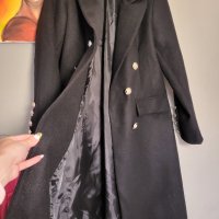 Елегантно черно палто, снимка 3 - Палта, манта - 44381032
