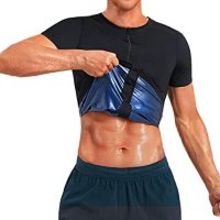 Нова Мъжка блуза за сауна с къс ръкав/Отслабване Спорт Тренировка, снимка 1 - Други спортове - 41453032