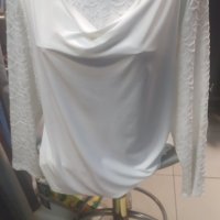 Елегантна бяла дамска блуза, снимка 1 - Блузи с дълъг ръкав и пуловери - 40820029