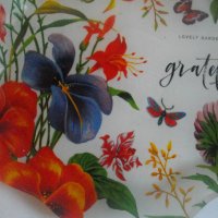 Нови Стъклени Цветни Чинии-2 бр-ф195/200мм-Декоративни-Lovery Garden Gratefue-AURORA, снимка 10 - Чинии - 39641793