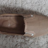 Обувки, естествена кожа, пудра, код 595/ББ1/45, снимка 5 - Дамски ежедневни обувки - 40800673