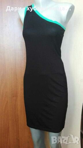 Черна вталена рокля, с бие цвят мента👗🍀S, M💕🍀арт.3044, снимка 1