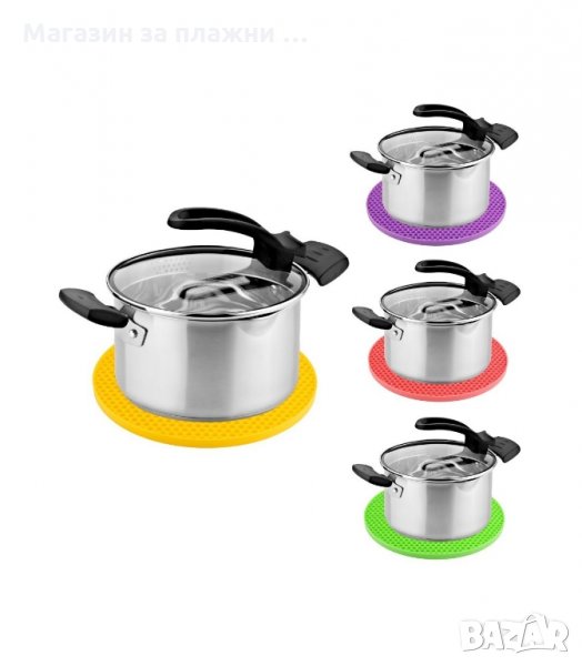 КРЪГЛА ДОМАКИНСКА СИЛИКОНОВА ПОДЛОЖКА ЗА ГОРЕЩИ СЪДОВЕ - код кръгла, снимка 1