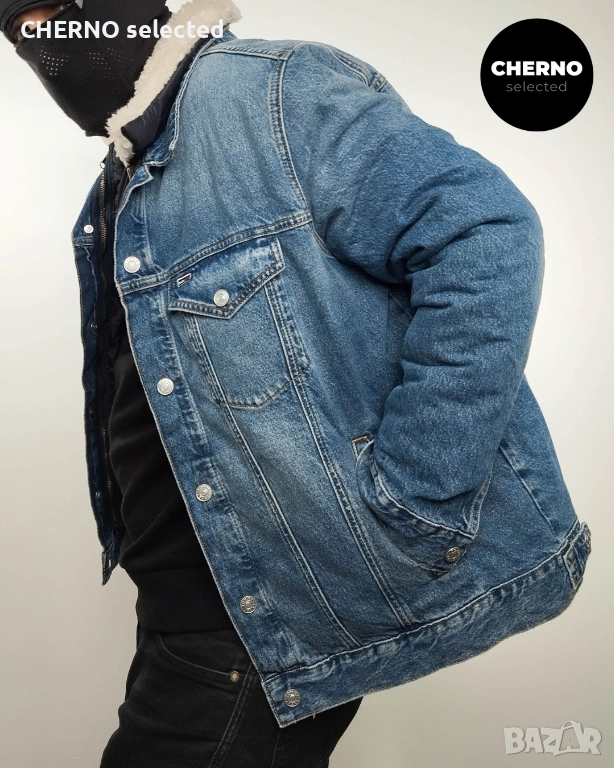 Дънково яке TOMMY JEANS Ryan Sherpa 3-in-1 Denim Trucker Jacket – Размер XL – Ново с етикети, снимка 1