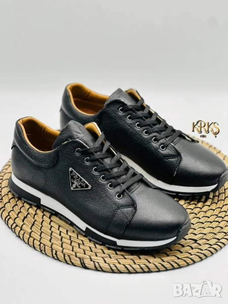 мъжки маратонки от естествена кожа prada, снимка 1