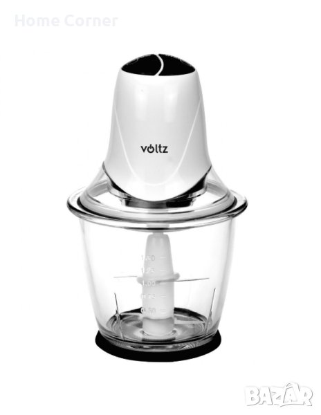 Чопър Voltz V51111B, 300W, Стъклена кана, 1.5 литра, 4 ножа, Бял, снимка 1