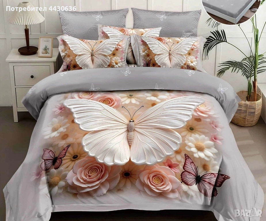 ЛУКСОЗНО 3D СПАЛНО БЕЛЬО PRIMAVARA – 7 ЧАСТИ, снимка 1