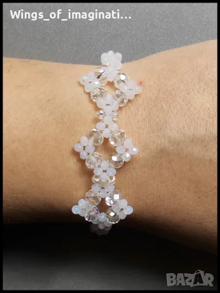 Бяла гривна ръчна изработка, снимка 1