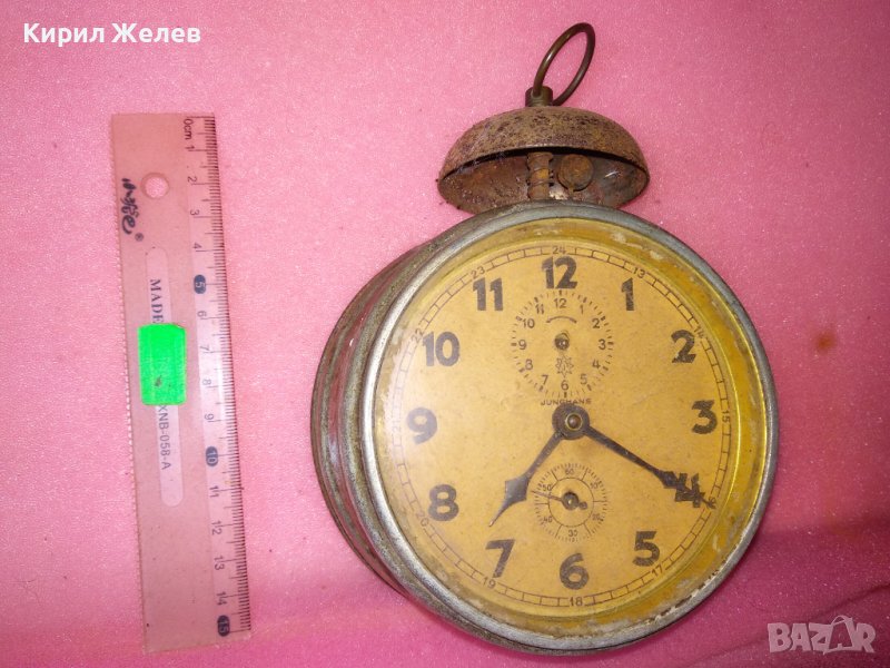 JUNGHANS Стар КОЛЕКЦИОНЕРСКИ МЕХАНИЧЕН НЕМСКИ БУДИЛНИК от ЦАРСКО ВРЕМЕ ЮНГХАНС 43682, снимка 1