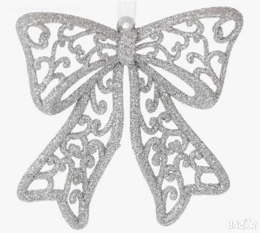 Коледна украса за елха - Блестяща панделка, снимка 1