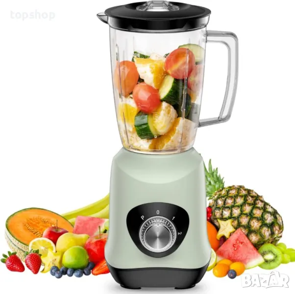 Блендер за сок Cosicosy с кана 1 л без BPA, 500 W, 2 скорости, зелен, снимка 1