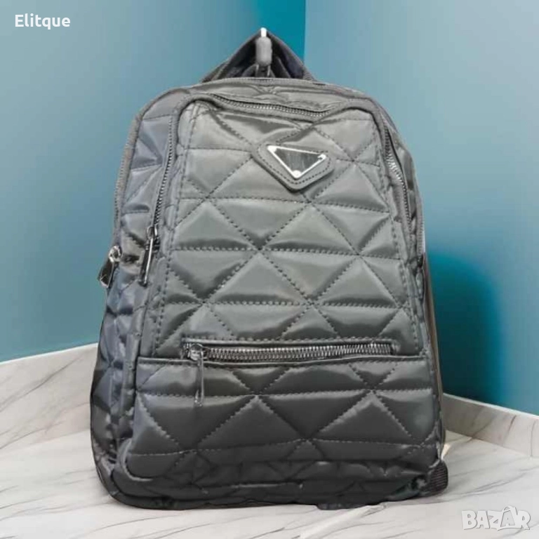 Стилна дамска раница с 3 прегради с цип, снимка 1