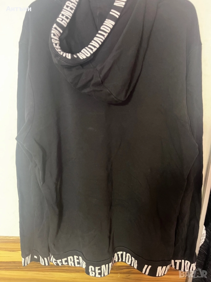 Черно худи с дълъг ръкав, снимка 1