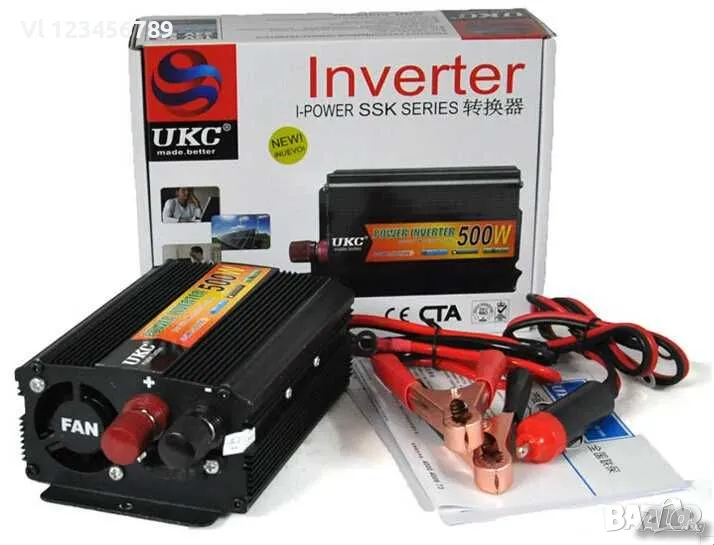 Висококачeствен инвертор за камион UKC 24V-220V, 500W, снимка 1