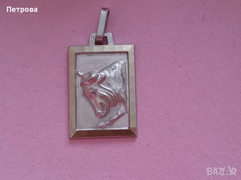 Висулка от стомана зодия телец, снимка 1