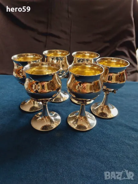 Прекрасни Сребърни чаши за вино,сребро 800,вместимост 200мл.тегло 1300гр.сребърна кана,сребърна чаша, снимка 1