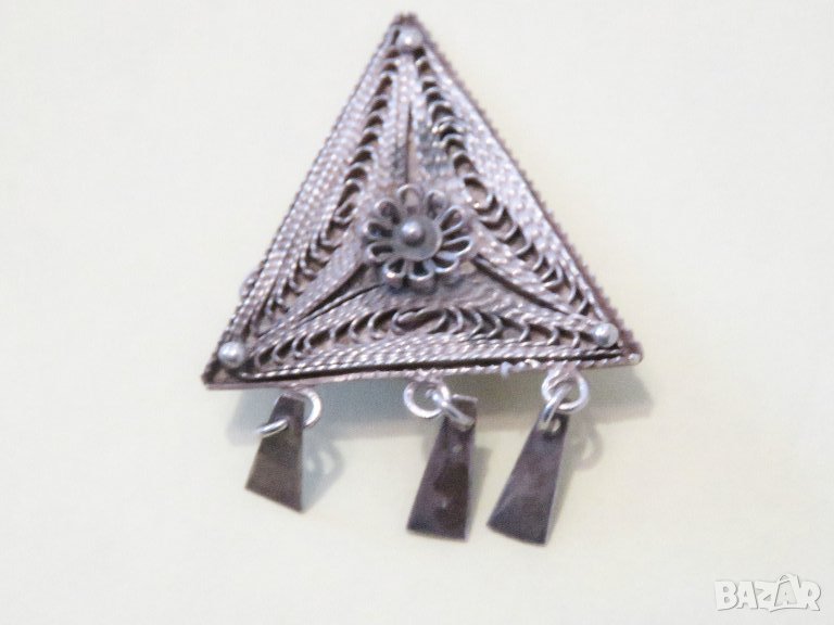 Старинна сребърна муска, медальон, брошка, накит, амулет сребро, снимка 1