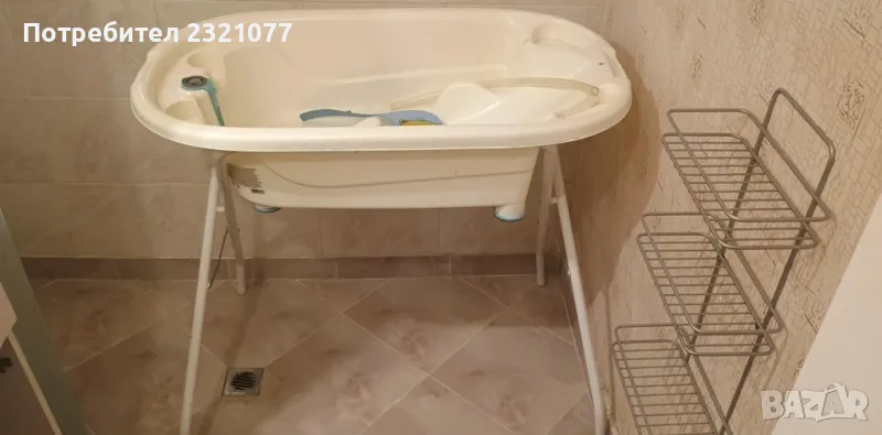 Вана със стойка и термометър за къпане бебе  Cangaroo, снимка 1