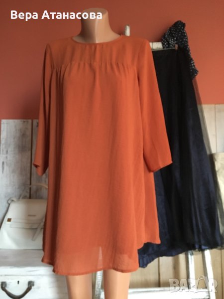 🔥H&M🧡Рокля в цвят камел със свободна кройка💛s размер, снимка 1
