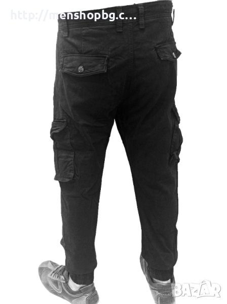 Мъжки карго панталон - черен, снимка 1