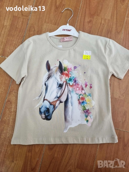 нова бежова тениска с конче, снимка 1