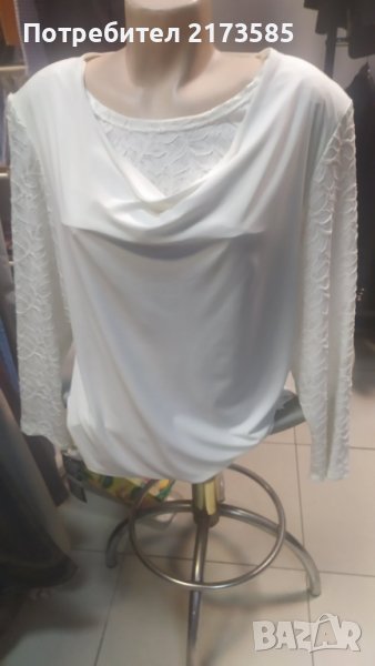 Елегантна бяла дамска блуза, снимка 1