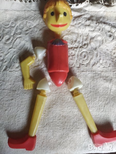 Винтидж СССР съветска играчка пластмасова кукла ПИНОКИО / БУРАТИНО (50 см), снимка 1