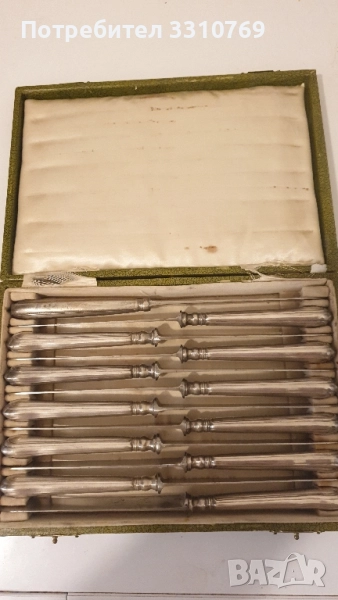 Старинен комплект посребрени прибори за хранене. , снимка 1