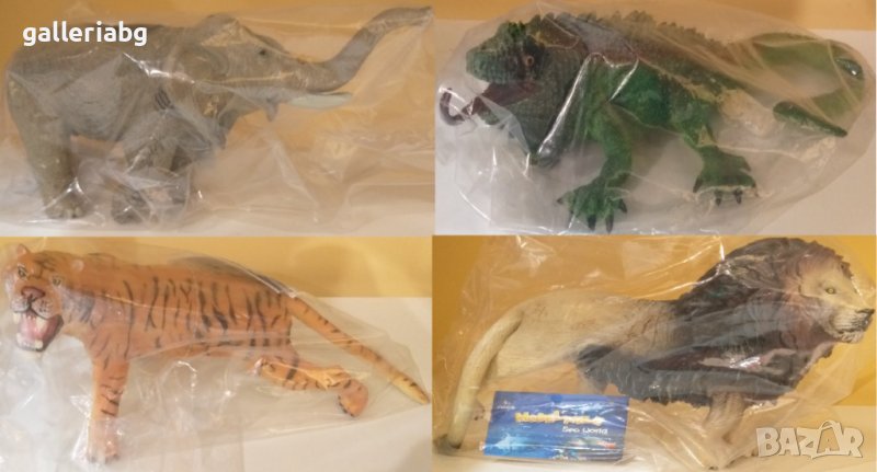 Реалистични фигури на животни: Слон, Лъв, Тигър, Гущер , снимка 1