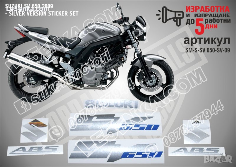 SUZUKI SV 650 SILVER VERSION 2009 SM-S-SV 650-SV-09, снимка 1