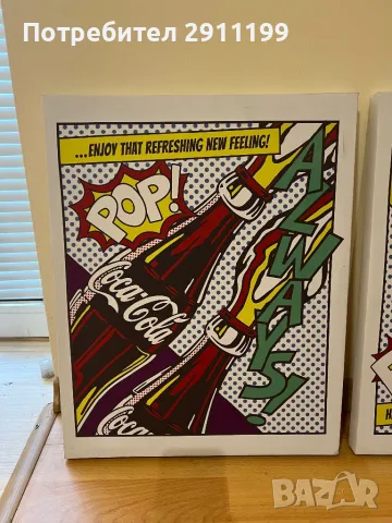 Картина на Coca Cola, комплект от 2бр., снимка 2 - Картини - 48039889