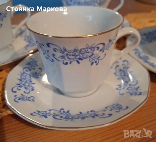 фин и красив порцеланов сервиз в синьо, снимка 2 - Сервизи - 49712456