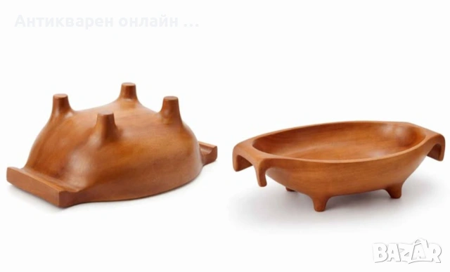 дървена масивна фруктиера купа