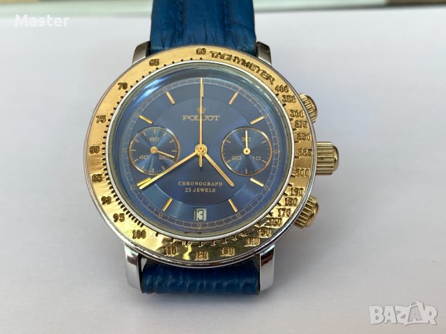 Часовник Полет Хронограф 3133 Син циферблат Poljot, снимка 2 - Мъжки - 41412254