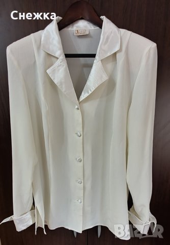 Бяла копринена риза - блуза